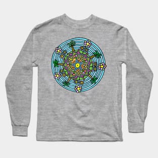 Tropical Flower Mandala Long Sleeve T-Shirt